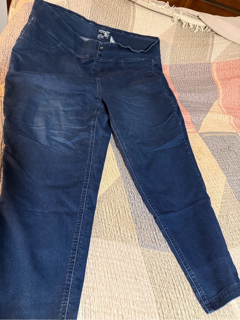 Terra & Sky Dark Blue Stretch Jeggings - Classic Slim Fit size 2X (20/22)